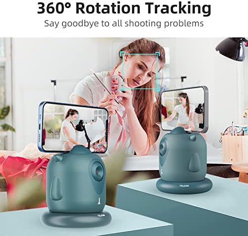 Suporte de telefone de rastreamento de rosto automático, 360 Smart Selfie Tripod Mount Fast Movie Moving Tracker para smartphone