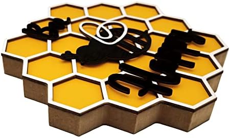 Diyomr Bees Decor de madeira com abelhas de resina Acessórios decorativos DIY, itens temáticos de abelhas para estante