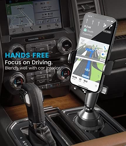 Apps2Car Phone Mount for Car Cup [versão atualizada], Multi-Pivots Transmission Shaft Braço Cup Holder Phone Mount Solid