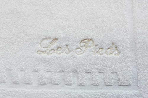 A barra de travesseiro - 21 x 36 - tapete de banho de algodão - Ivory Les Piedes