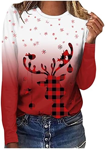 Camisas de inverno anniya para mulheres capota de capota de Natal Pulllover casual Plus Size Size Roupas de outono feminino