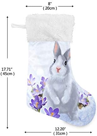 Meias de Natal de Pimilagu Rabbit 1 pacote 17,7 , meias penduradas para decoração de Natal