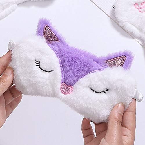 2 pacote máscara de sono animal fofa para meninas cartoon fox fox alpaca alpaca macia máscara de sono para mulheres para mulheres garotas