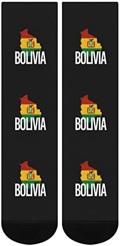Bolívia mapa e coloração de bandeira combinando meias altas esportes de moda meias quentes para homens mulheres