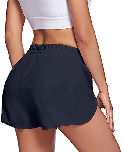 Zpervoba Women's Bermuda shorts executando bolsos elásticos calças shorts shorts treino atlético calça feminina shorts para mulheres