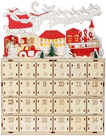 Ornamentos criativos de Natal de 24 dias de contagem regressiva Ornamentos de calendário de madeira Presentes de natal Ornamentos