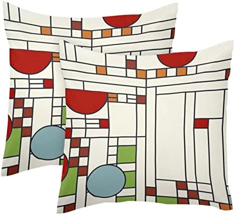 Conjunto VBFOFBV de 2 capas de travesseiro lombar, decorações suaves para decoração de fazenda em casa, padrão geométrico de desenho