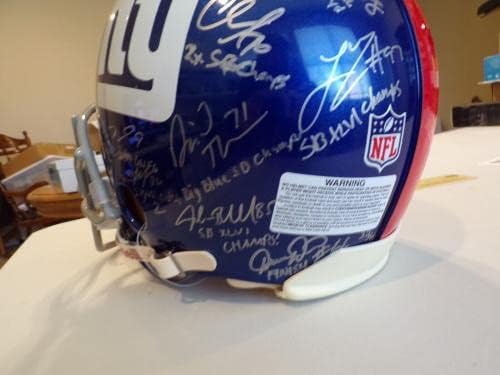Equipe assinada autografada NY Giants 2011 Superbowl Helmet Steiner com inscrições - Capacetes NFL autografados