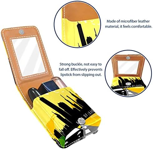 Caixa de batom com silhueta de carro Mirror Driving no suporte para a cidade Bolsa de batom portátil de batom portátil