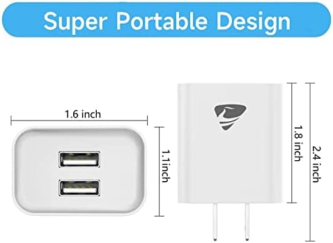 Carregador de parede USB, porta dupla port USB Bloco 2.1a/5v carregador de parede rápido tijolo para iPhone 13 12 11 Pro