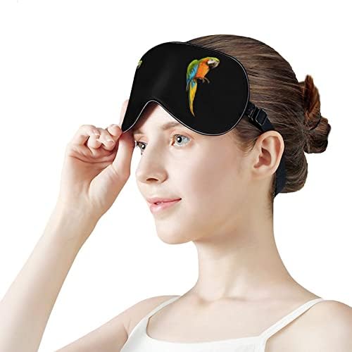 Parrot Bird Impresso Sleep Máscara para os olhos macios Tampa de olho de olhos com alça ajustável Night Travel Tickade Dap