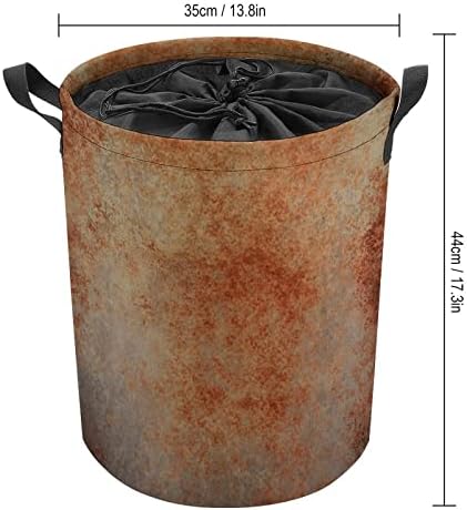 Abstract Brown Brown Rust Art Round Laundry Bag Turma de armazenamento à prova d'água com tampa e alça de cordão