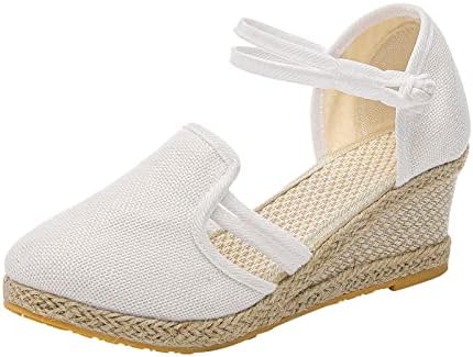 Zhouxingb Sandálias de flip -flop para mulheres sandálias femininas sandálias de linho de linho de cunha moda moda