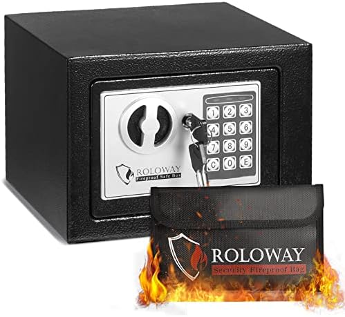 Roloway Steel Money Safe Caixa para casa com bolsa de dinheiro à prova de fogo para dinheiro seguro escondido, cofre