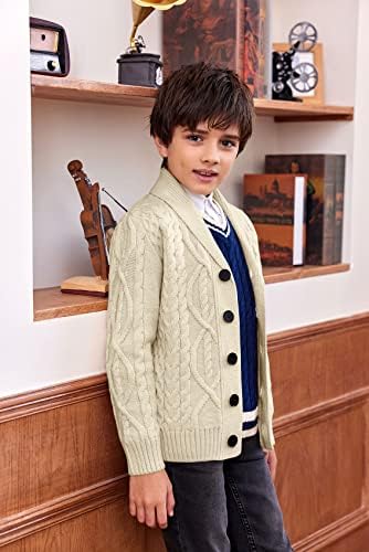 Ciaorbis Kids and Boys Cardigan Sweater Shawl Butrot Down Down Knit Vinge V-deco