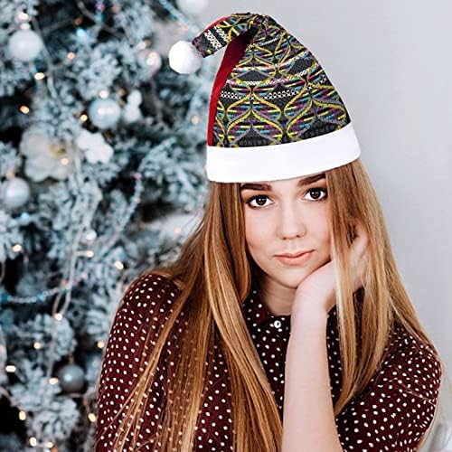 DNA Spiral engraçado chapéu de Natal lantejoulas de Papai Noel Hats para homens Mulheres Decorações de festas de férias de Natal