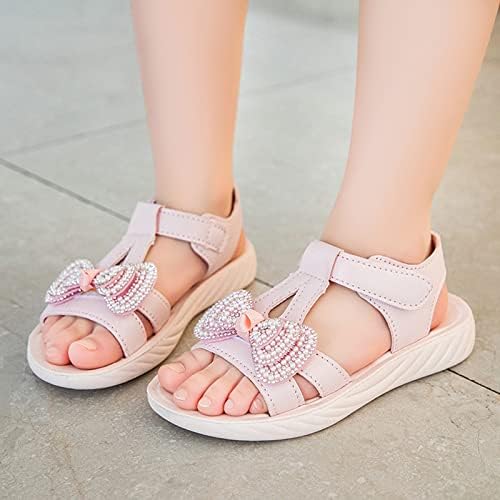 Sapatos infantis Sandálias de borboleta de verão com diamante fashion garotinha de fundo macio Sandálias de princesa