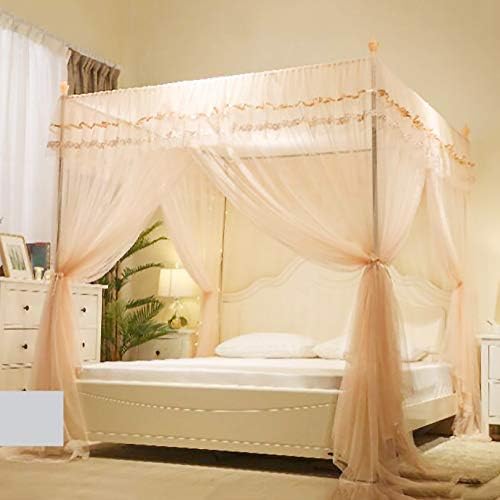 ASDFGH CRYPTION Landing Princess Bed Canopy, estilo europeu de estilo 4 cantos post campo de cortinas de canopi cravos
