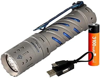 Acebeam E70 mini ti titanium high -cri todos os dias carrega lanterna - bateria e cabo de carregamento incluído