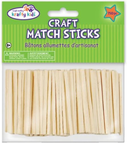 Multicraft importa Krafty Kids CW524 Match Craft Match Sticks, 2in, 750 peças