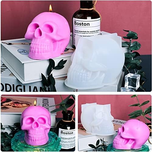 Moldes de crânio de silicone 3D, molde epóxi para fundição de resina, fabricação de velas, sabão, material de festas ao