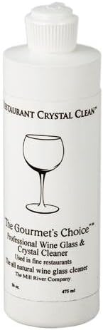 Restaurante Crystal Clean: Limpador profissional de vidro de vinho e líquido de limpeza de cristal -16 oz.