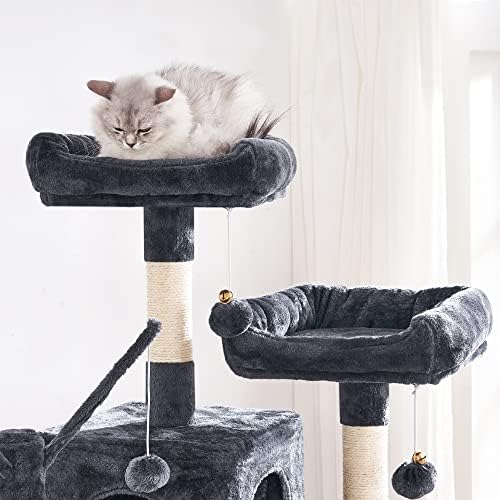 Pacote de condomínio de gato alto bewishome com grande torre de gato com sisal risping posts de colheita casas móveis de gato gatinho