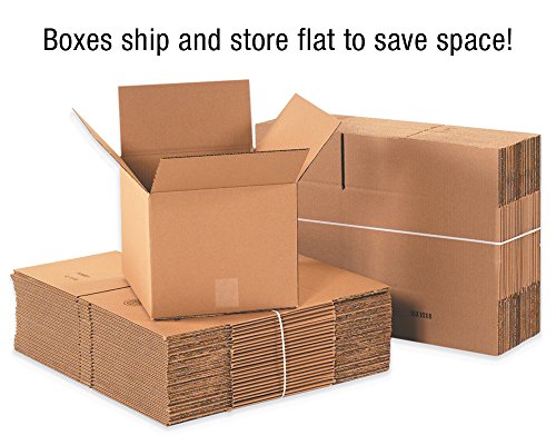 Caixas rápidas BF12106 Caixas de papelão, 12 x 10 x 6 , corrugado de parede única, para embalagem, envio, movimentação