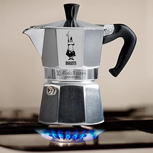 Moka Express: icônica fabricante de café expresso de fogão, fabrica café italiano real, Moka Pot 3 xícaras, alumínio,