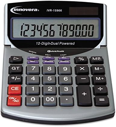 NONREA 15968 15968 Calculadora de analisador de lucro, potência dupla, tela LCD de 12 dígitos
