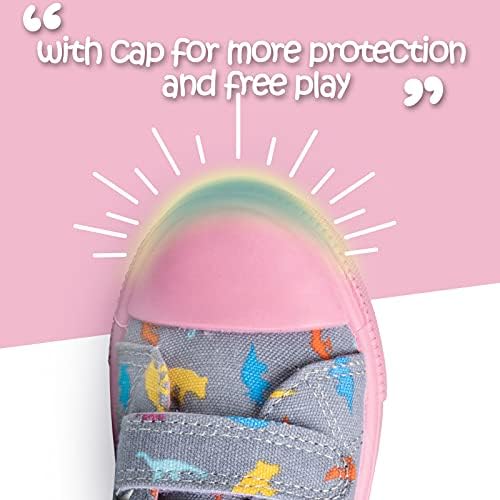 K Komforme Sneakers para meninos e meninas desenho animado gancho duplo e loops tênis sapatos de tela bebê