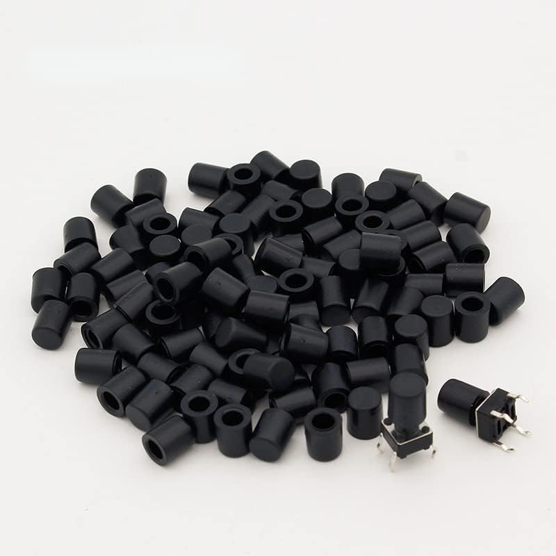 Capéu de tampa de plástico preto de 100pcs/lote G62 por 6 * 6mm de botão tátil TAPLETURA TAPLO - interruptor - interruptores