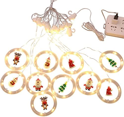 Dervivea Christmas Decoration Supplies Decoração de Decoração Estrelas de Color Luzes Desejando Ball Bar String Warmwhite [ChristmasModel]