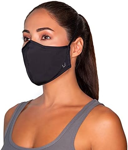 Máscara facial preta reutilizável confortável e confortável - máscara facial leve respirável para adultos