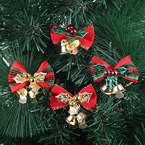 Greante de Natal de Natal Greante de Natal Presentes de decoração de árvore de Natal com sinos de ferro 1.18in*1,77in