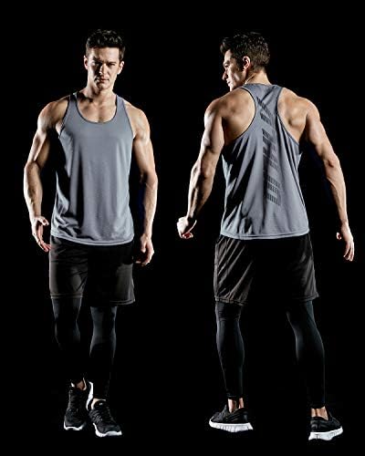 Athlio 3 embalagem masculina tampa de treino muscular seco masculino, camisas de ginástica do bodybuilding y, tanque