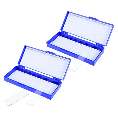 Caixa de lâminas de microscópio de contêiner Ultechnovo, 2 suportes de slides caixa de armazenamento de slides com