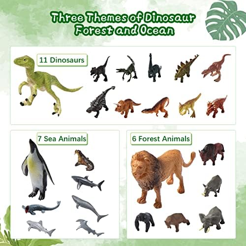 Calendário do advento de dinossauro 2022，24 dias contagem regressiva para calendários de advento de Natal ， Dinosaur Playset
