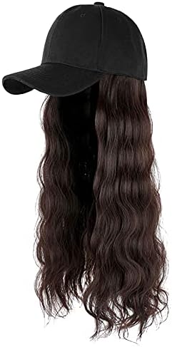 Capinho de cabelo ajustável Penteado de onda de onda longa Hapéu de beisebol Cabelo de peruca Curly Wig Rua Capacete de bicicleta