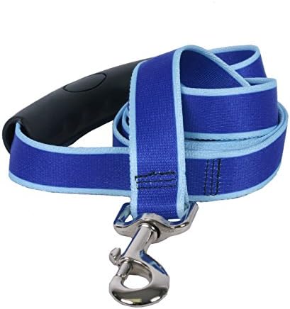 Projeto de cão amarelo Sterling Stripes Royal Blue Blue Blue Dog Leash com conforto Grip Holding-Large-1 5 'x 60