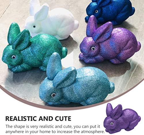 Decoração de casamento de Kesyoo Diy Easter Bunny Craft Colorful Glitter Glitter Rabbit Modeling Painting Toys de