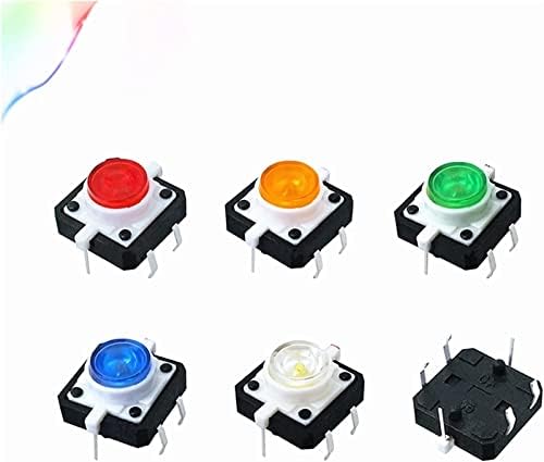 Xiangbinxuan micro comutadores 5pcs com lâmpada interruptor de toque de luz 12 * 12 * 7,3 mm com chave de toque de luz