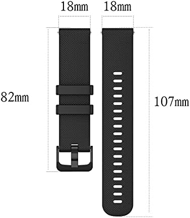 Disscool Substituição de pulseiras compatíveis com Garmin Forerunner 255s, pulseira de silicone macio ajustável de 18 mm com liberação