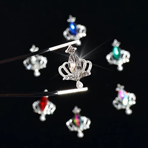 Dshijie 20pcs cor de lasca de ouro jóias coroa crague de unhas decoração 3d luxuril uphil arte diamantes abral jóias