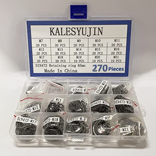 Kalesyujin-270pcs DIN472 Conjunto de Vários Aço Circlip 65mn de Circlip 65mn ……