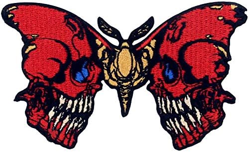 Zegins o crânio sangrado Butterfly Patch Appliques bordou ferro em costura no emblema