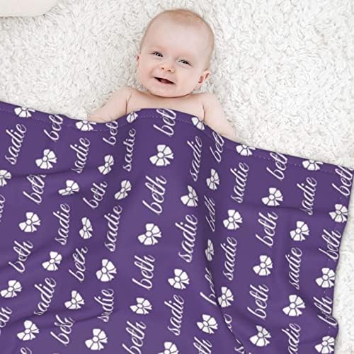 Cobertores de bebê personalizados com nome, cobertor de bebê personalizado, lã para crianças adultos jogam cobertor, recém