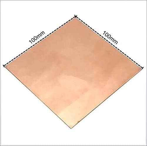 Placa de folha de metal de cobre pura Yiwango 2 x 100 x 100 mm Placa de metal de cobre cortada folha de cobre puro