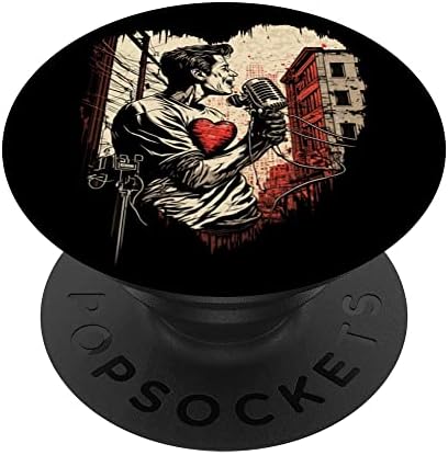 Design de cantor de casamento de microfone vintage para homens Popsockets Swappable PopGrip