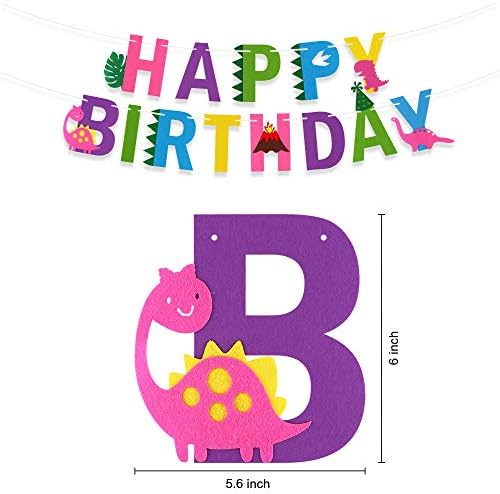K Kumeed Dinosaur Party Supplies, Decorações de festa de aniversário para meninas Banner Balloons Cake Toppers para